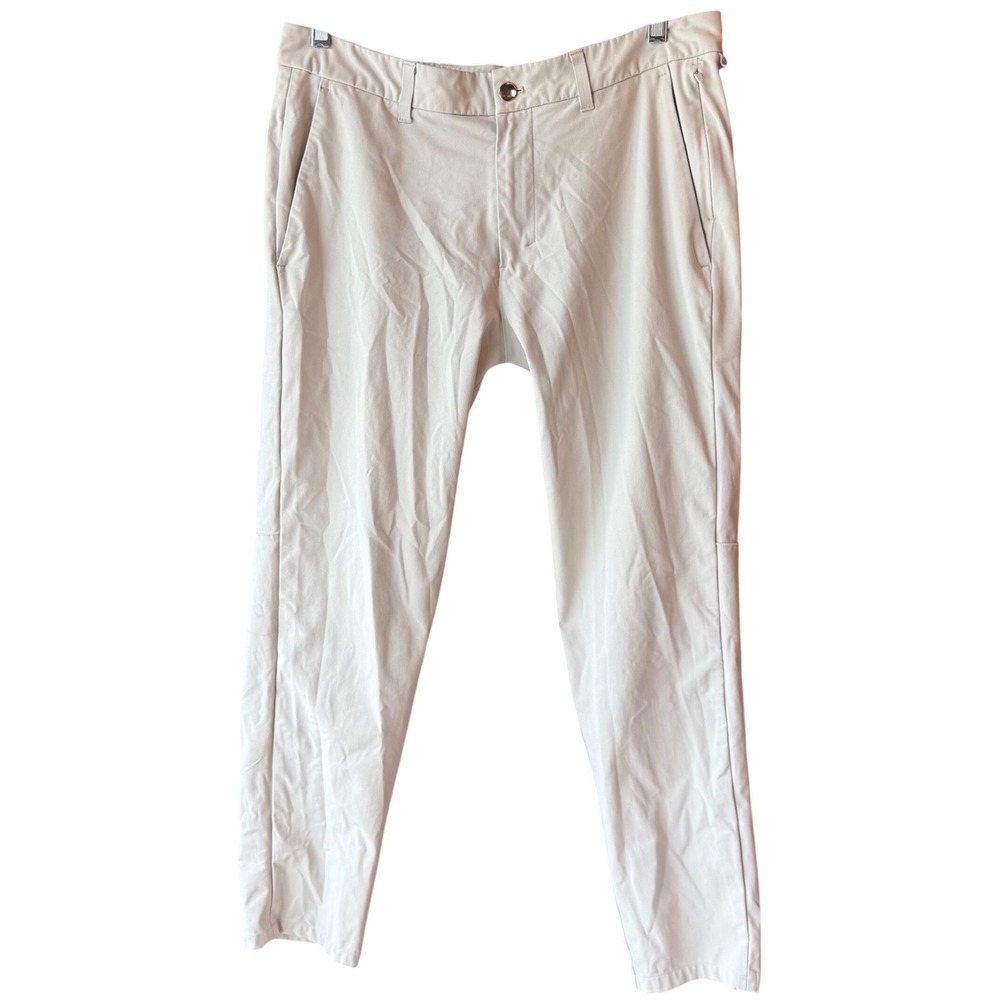 Lululemon Commission Slim Fit Pants Khaki Stretch Golf Casual Men's Size 34